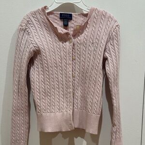 Polo by Ralph Lauren Light Pink Cable Knit Cardigan